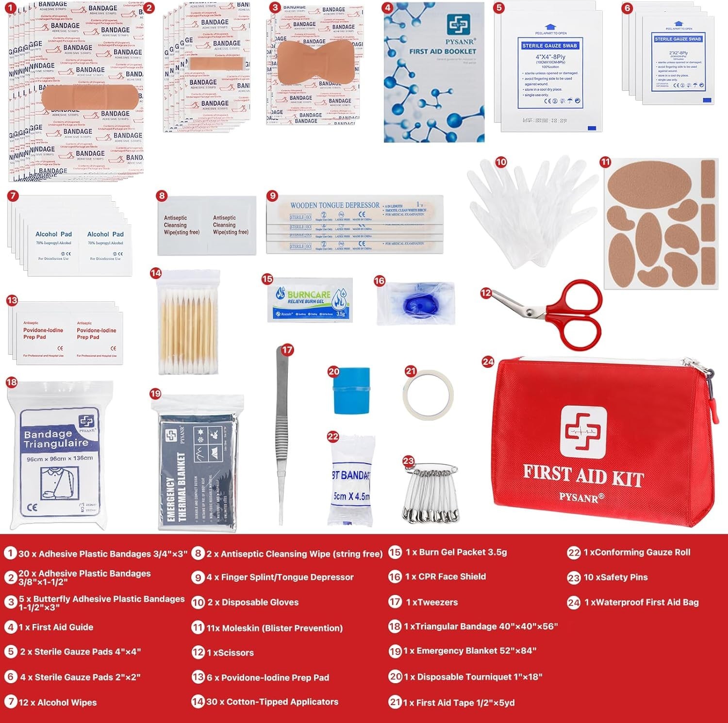 Small First Aid Kit, 150 Piece with Foil Blanket & Scissors, Mini First Aid B…