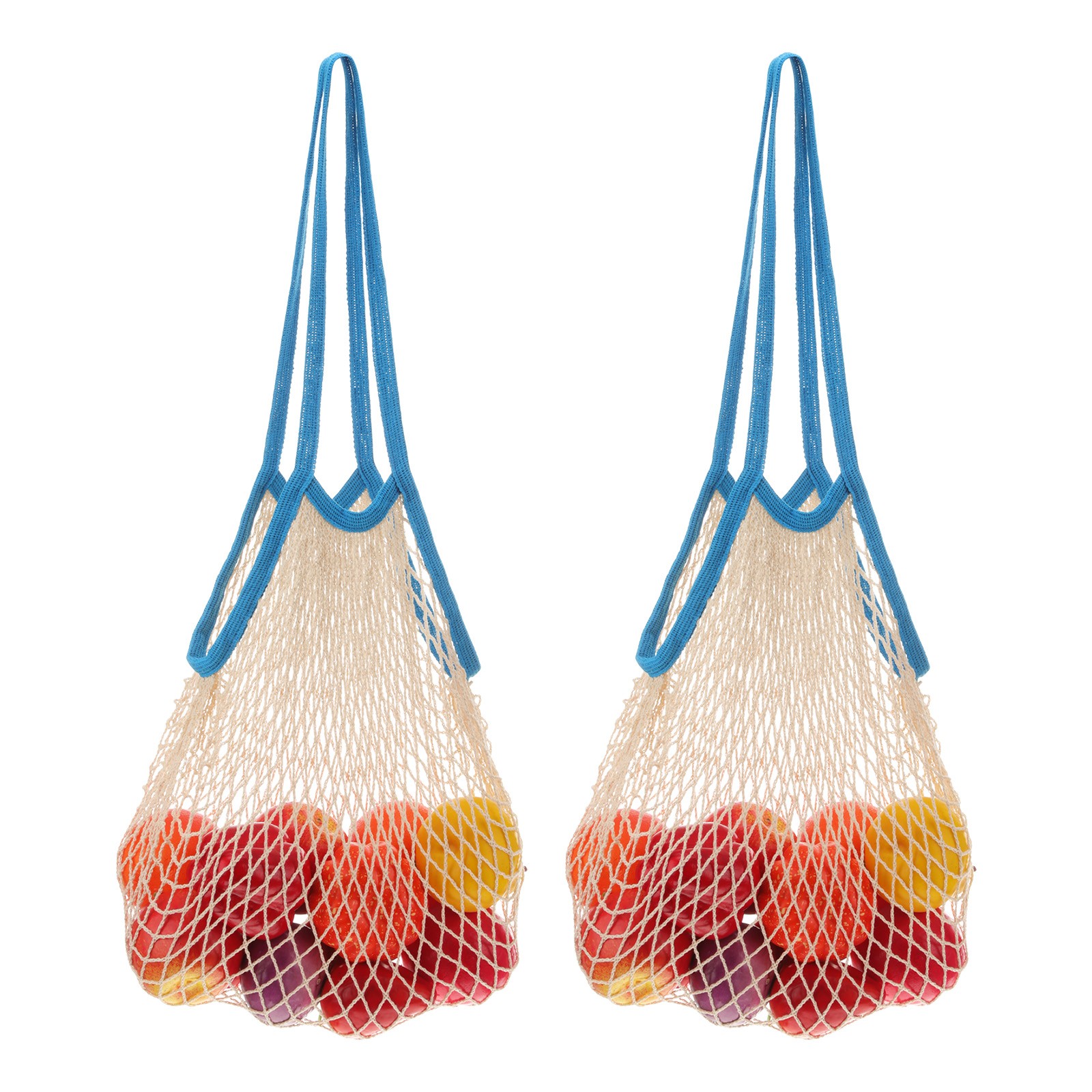 Reusable Mesh Produce Storage Bags Washable Portable Bag (Set of 2Pcs,Blue)