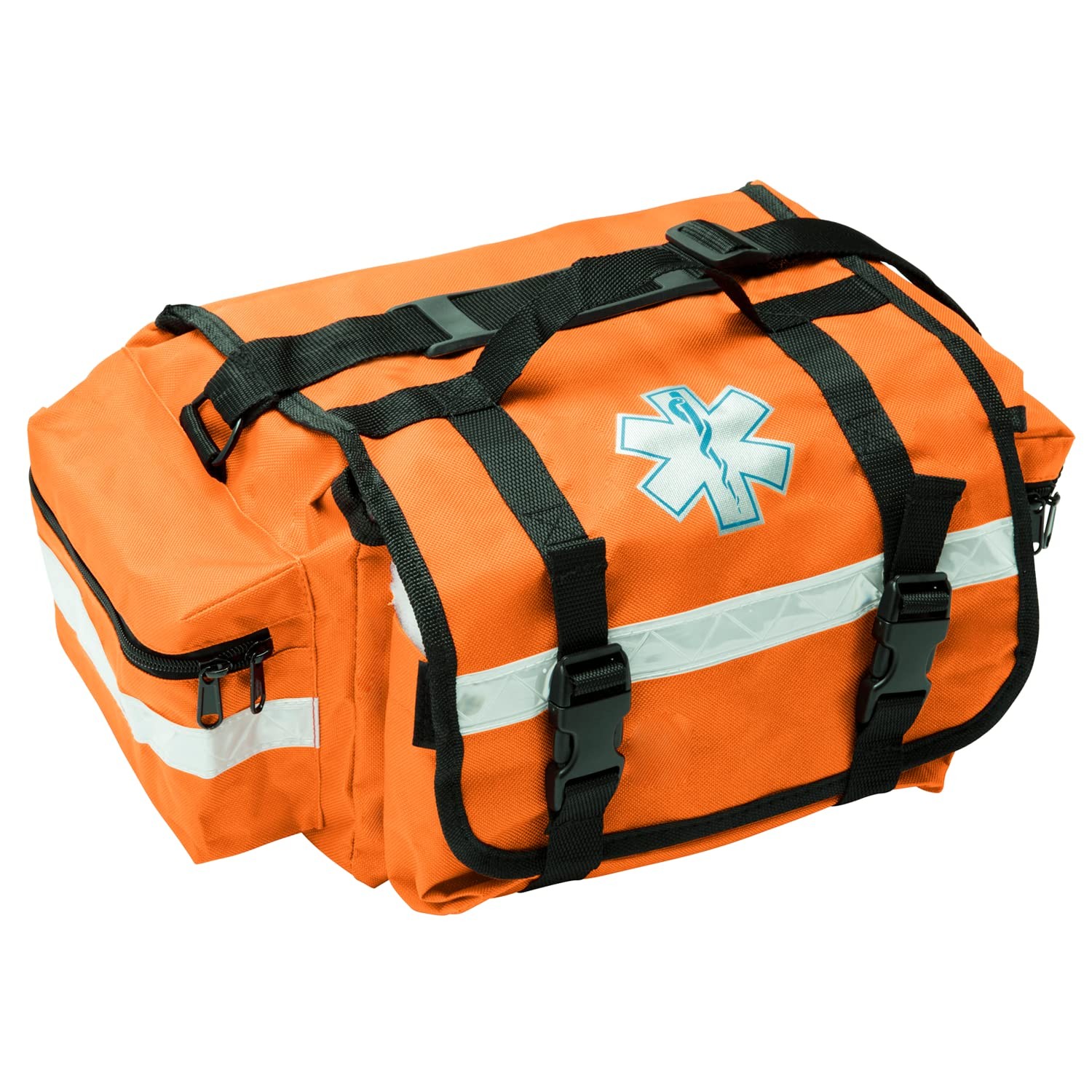 Professional Empty Orange First Responder Bag, 17" x 9" x 7", EMT Trauma Firs…