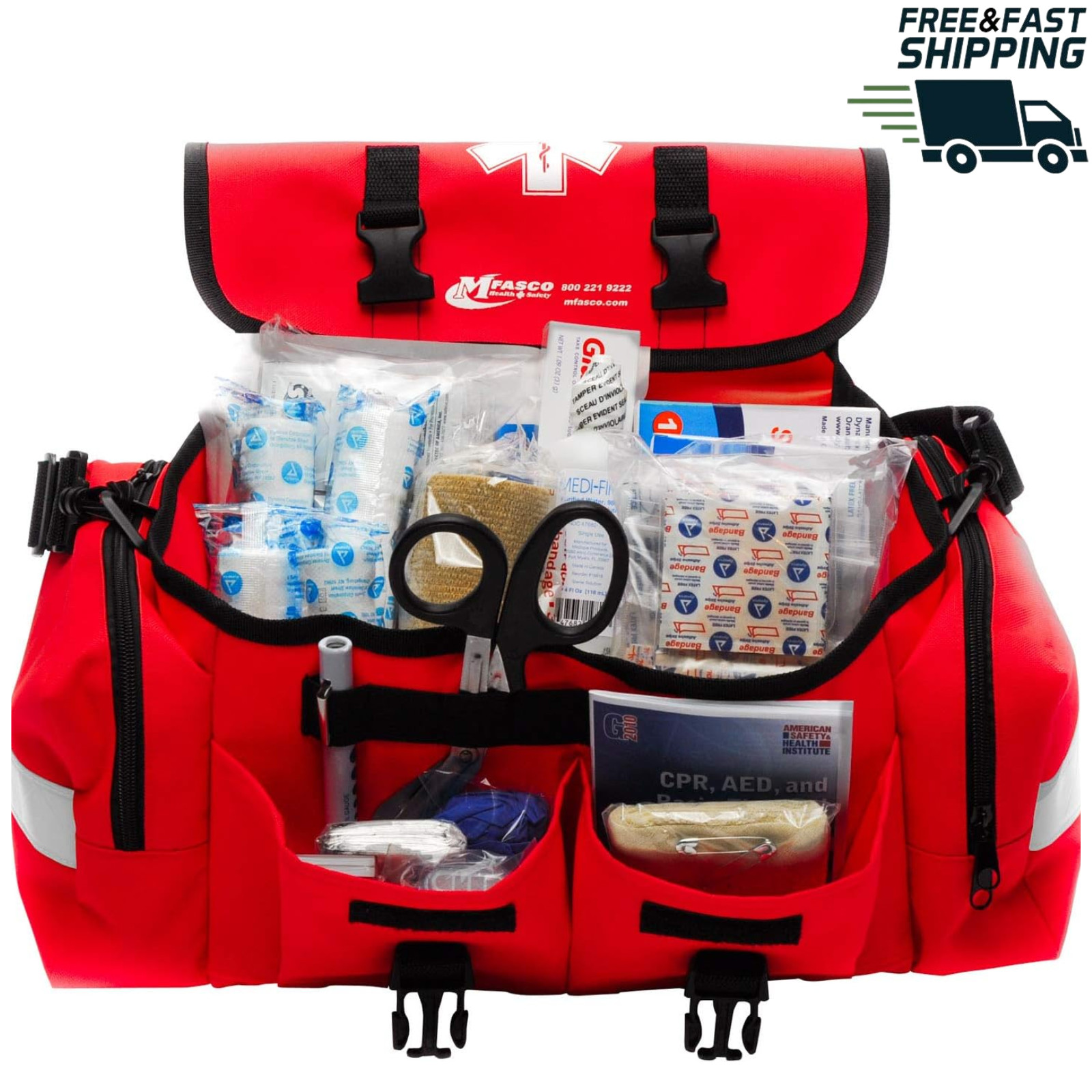 Stocked Trauma Bag Kit First Responder Medical Supplies Emergency BLS Aid EMT