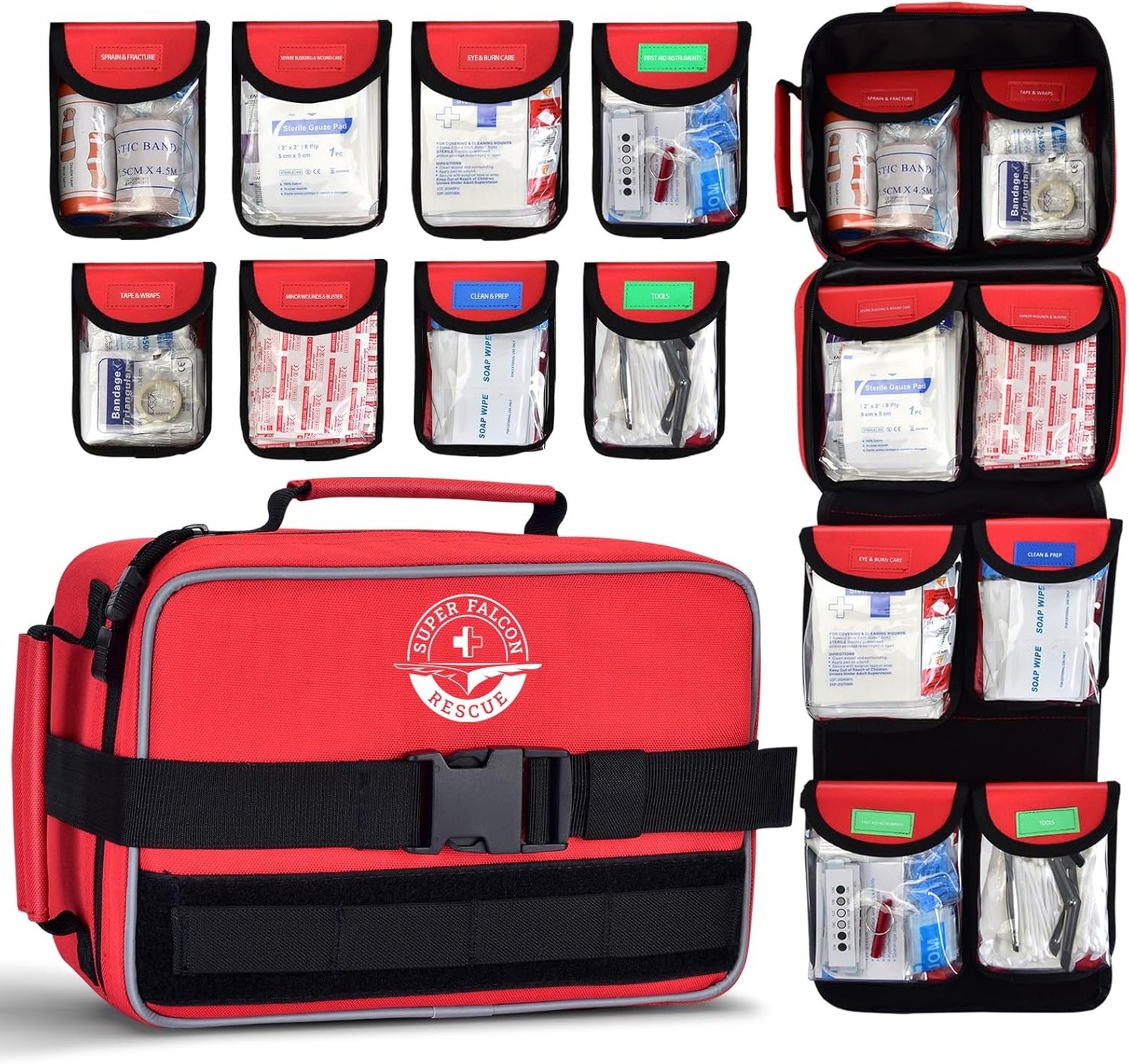 First Aid Kit 418 Pieces for Home Travel Camping Hiking Outdoor Emergencies