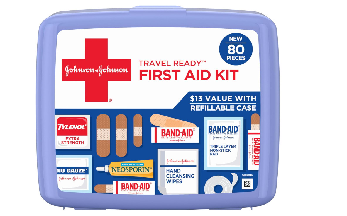 BAND-AID Brand Travel Ready Portable Emergency First Aid Kit, Minor Wound….