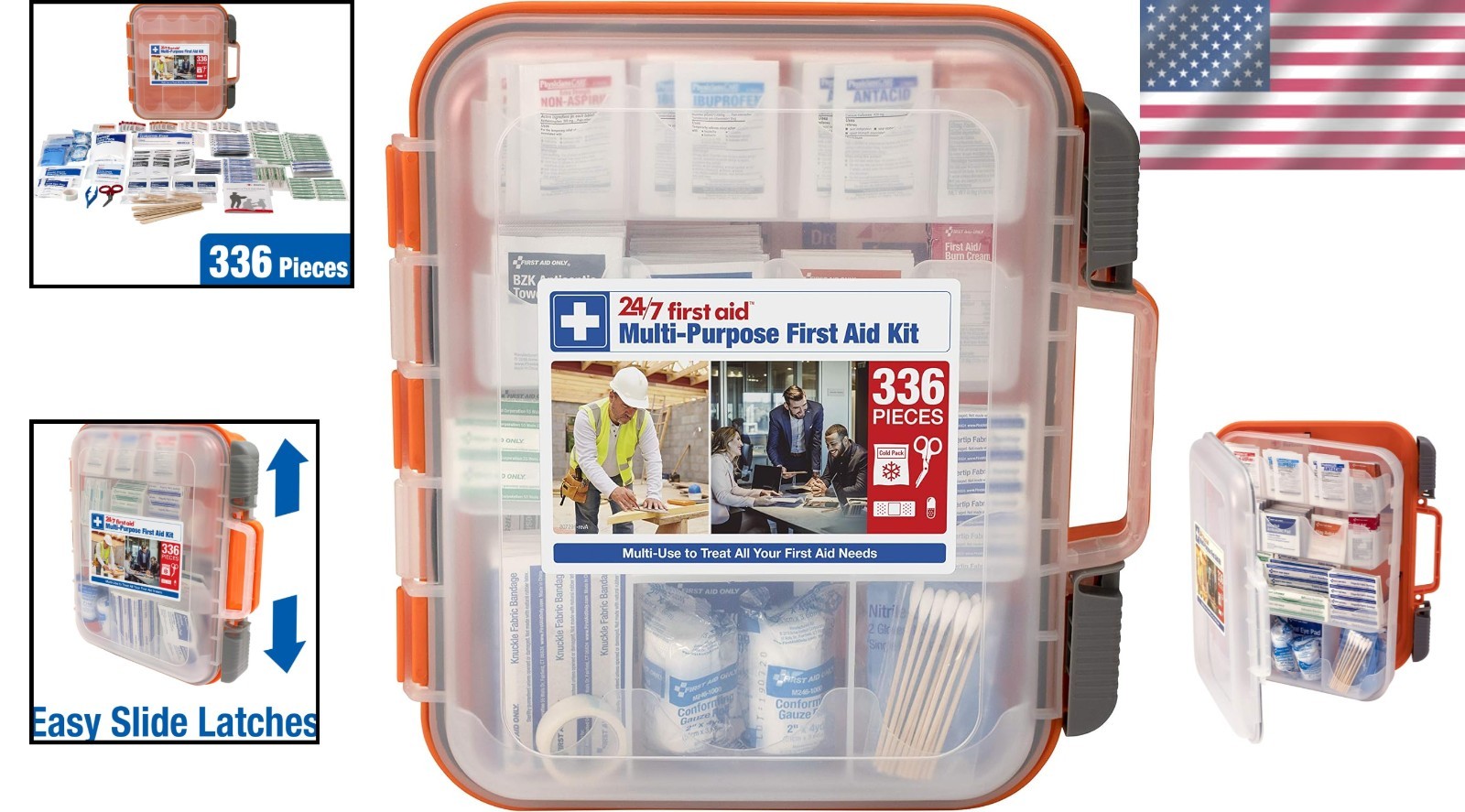 Comprehensive First Aid Kit for Home, Office, and Vehicle – 336 Essential Pieces