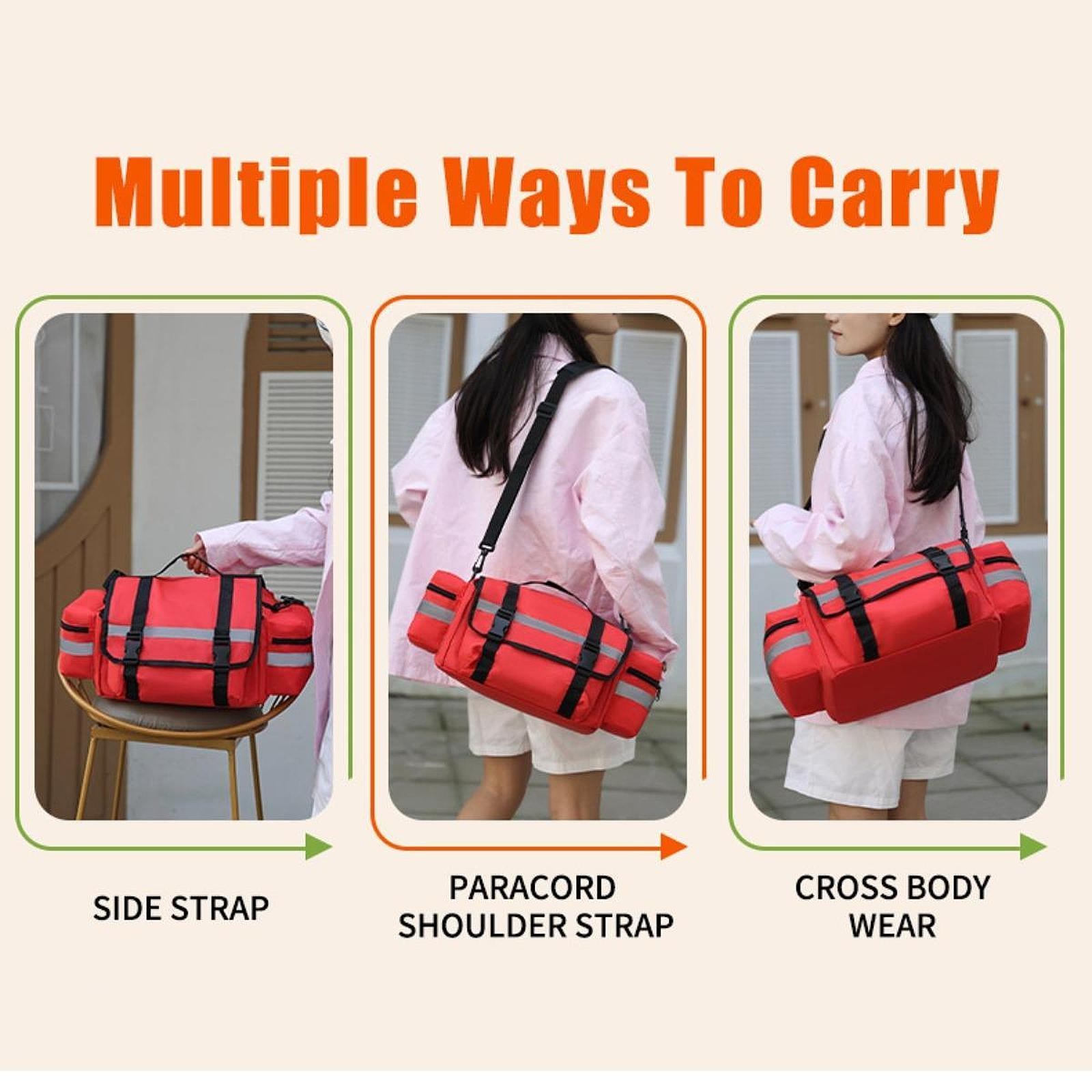 First Aid Bag Medical Storage Bag Smooth Zipper Large Capacity Portable
