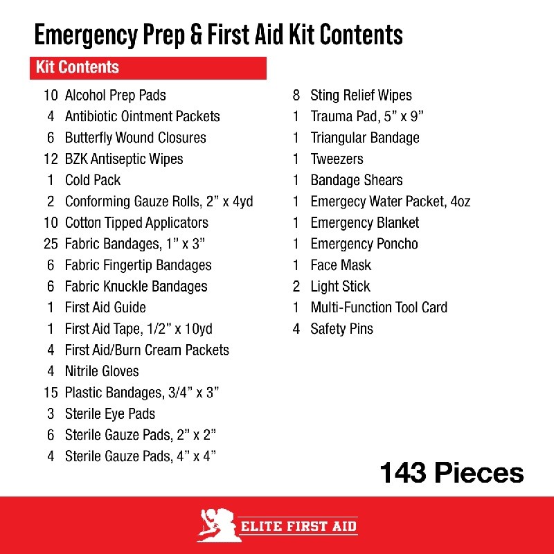 143 Piece Emergency Kit Waterproof First Aid Supplies Portable Survival Tools US