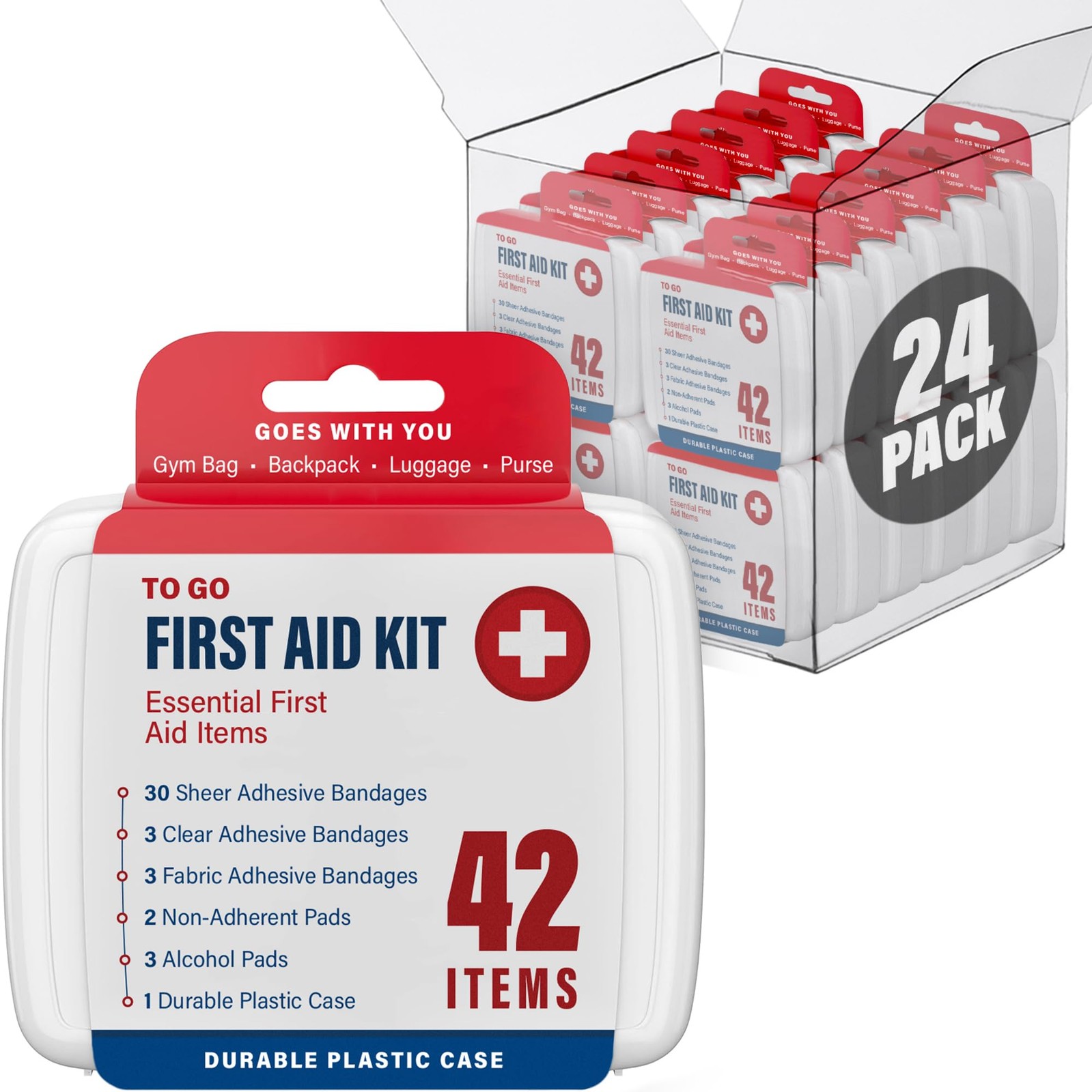 1000 Piece First Aid Kit, 24 Individual Boxes of 42 Items Each, First Aid Kits