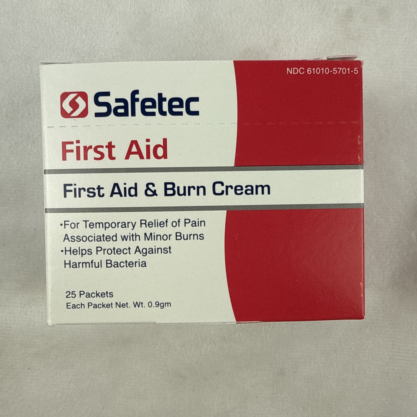 Safetec First Aid 0.9g Packets Burn Cream Refill, 25 Ct. Box