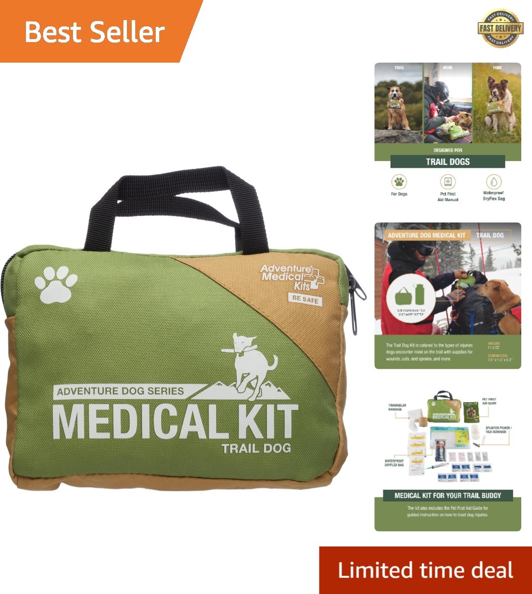 Trail Dog First Aid Kit – Compact & Portable Pet Safety Pack for Emergencies