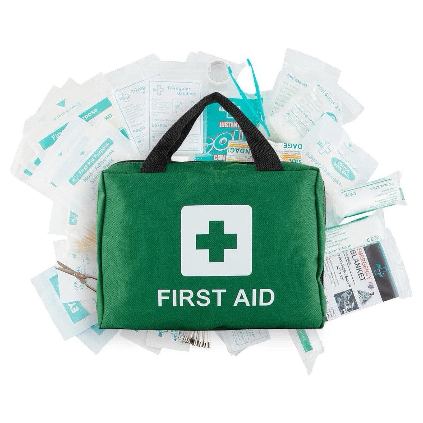 210 PCS Emergency First Aid Kit Medical Travel Set Workplace Family Home Safety