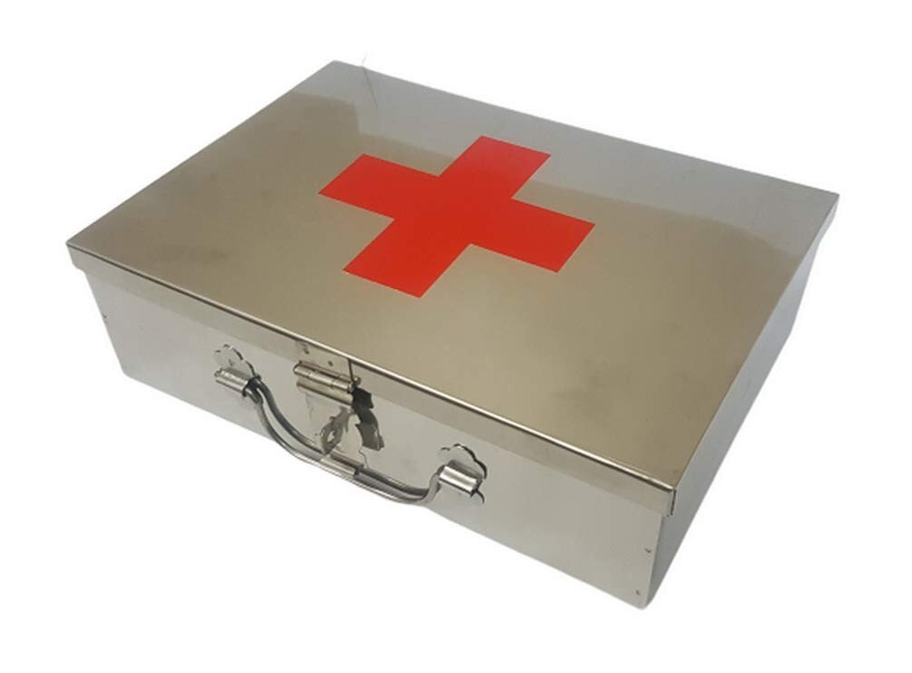 GvanyS® Stainless Steel Rectangular (Empty) Medicines Storage/First Aid Box For
