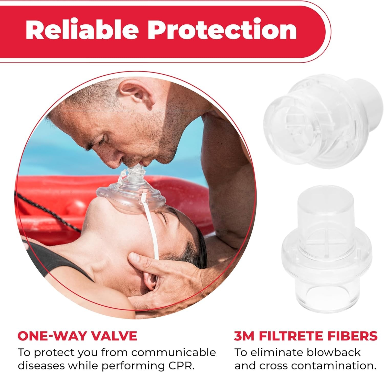 CPR Rescue Mask, Adult/Child Pocket Resuscitator, Hard Case with Wrist Strap …