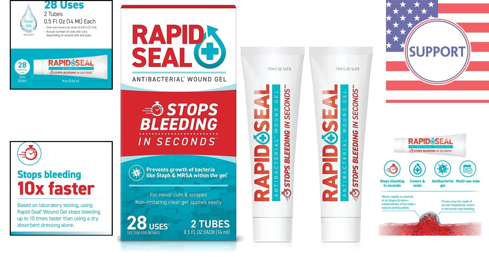 Sterile Wound Gel 2-Pack | Fast-Acting Bleeding Control for First Aid Needs
