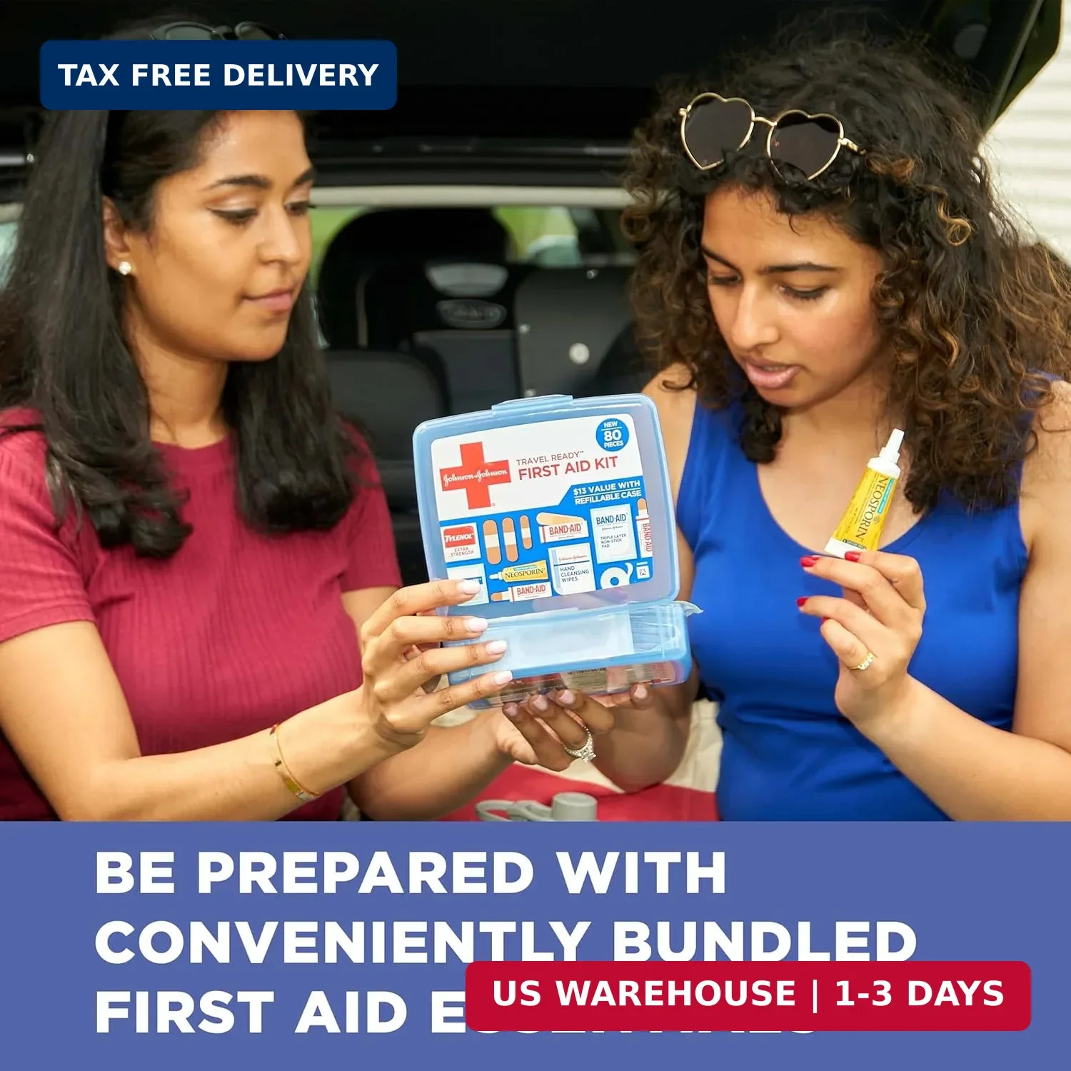 BAND-AID Brand Travel Ready Portable Emergency First Aid Kit, Minor Wound Care,