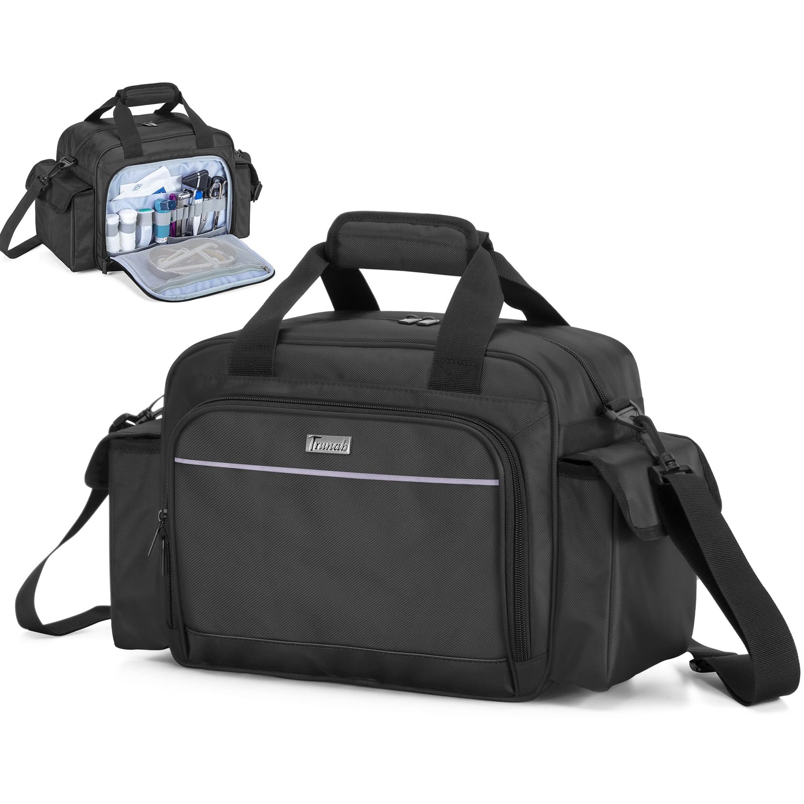 Home Nurse Bag Empty, Portable Supplies Shoulder Bag for Hospice, Home Visit,…