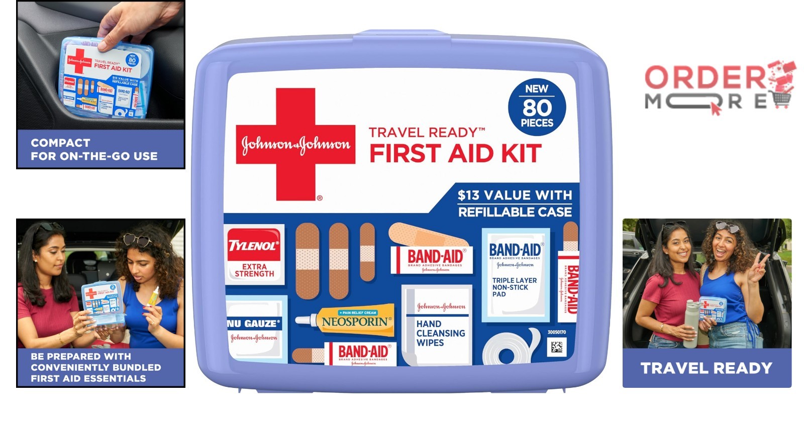 First Aid Kit Portable Emergency Wound Care Travel Car Home Camping 80 pcs