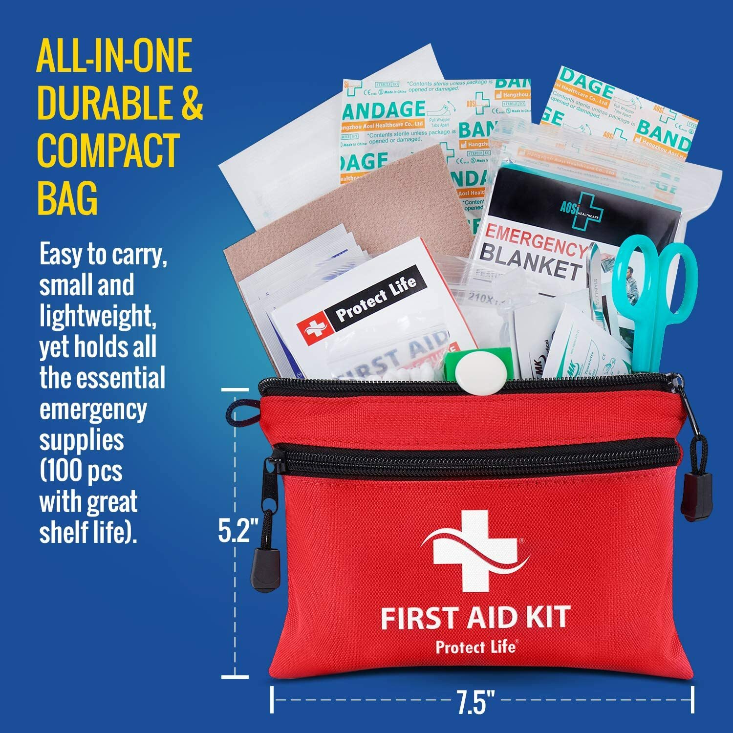 Advanced Surgical Suture Kit, First Aid Medical Travel Trauma Pack, 50 Pieces