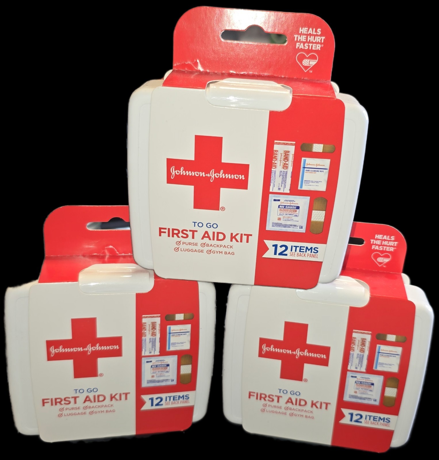 JOHNSON & JOHNSON First Aid to Go Kit 12pc (Pack of 3)