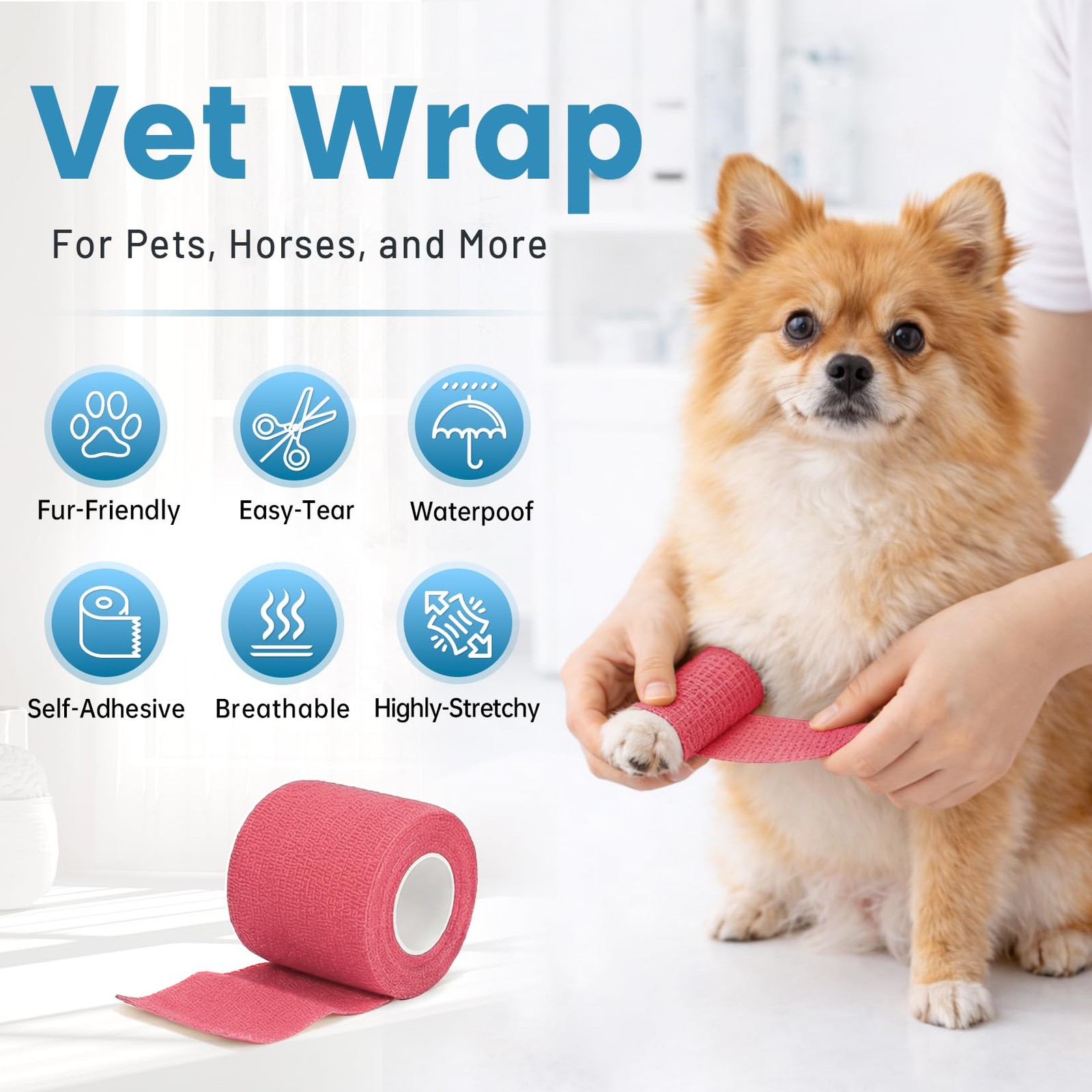 18 Pack Athletic Wrap, 2 Inch Self Adhesive Bandage 2IN-18Pack, Multi-colored
