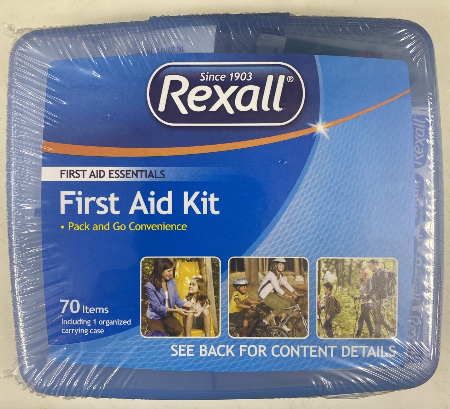 Rexall first aid kit 70 items With Pack And Go Plastic Case New