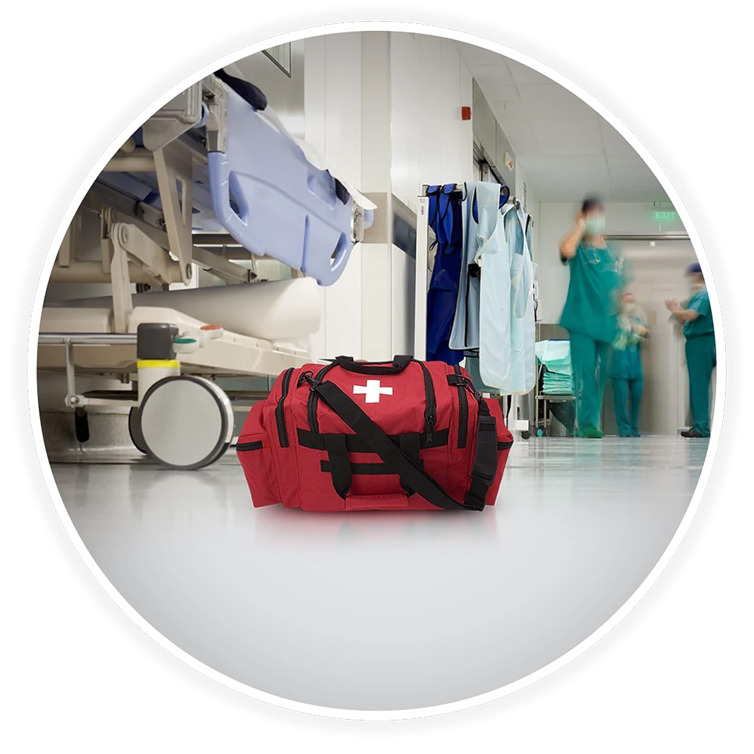 ASA TECHMED First Aid Responder EMS Emergency Medical Trauma Bag Deluxe, Red