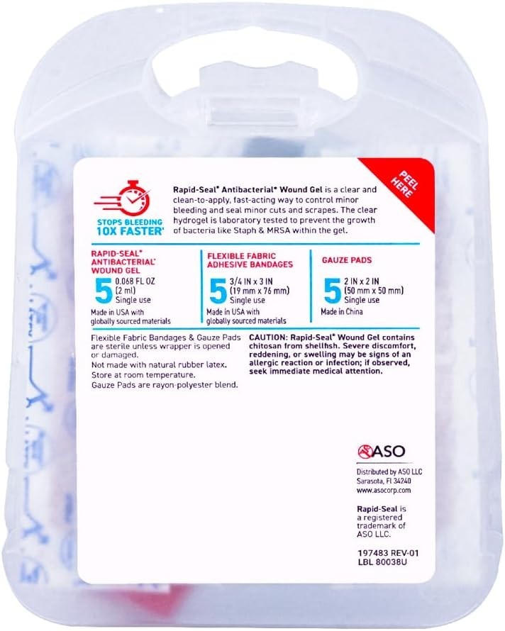 Rapid Seal 15pc Emergency Wound Care Kit – Antibacterial & Fast-Acting Gel