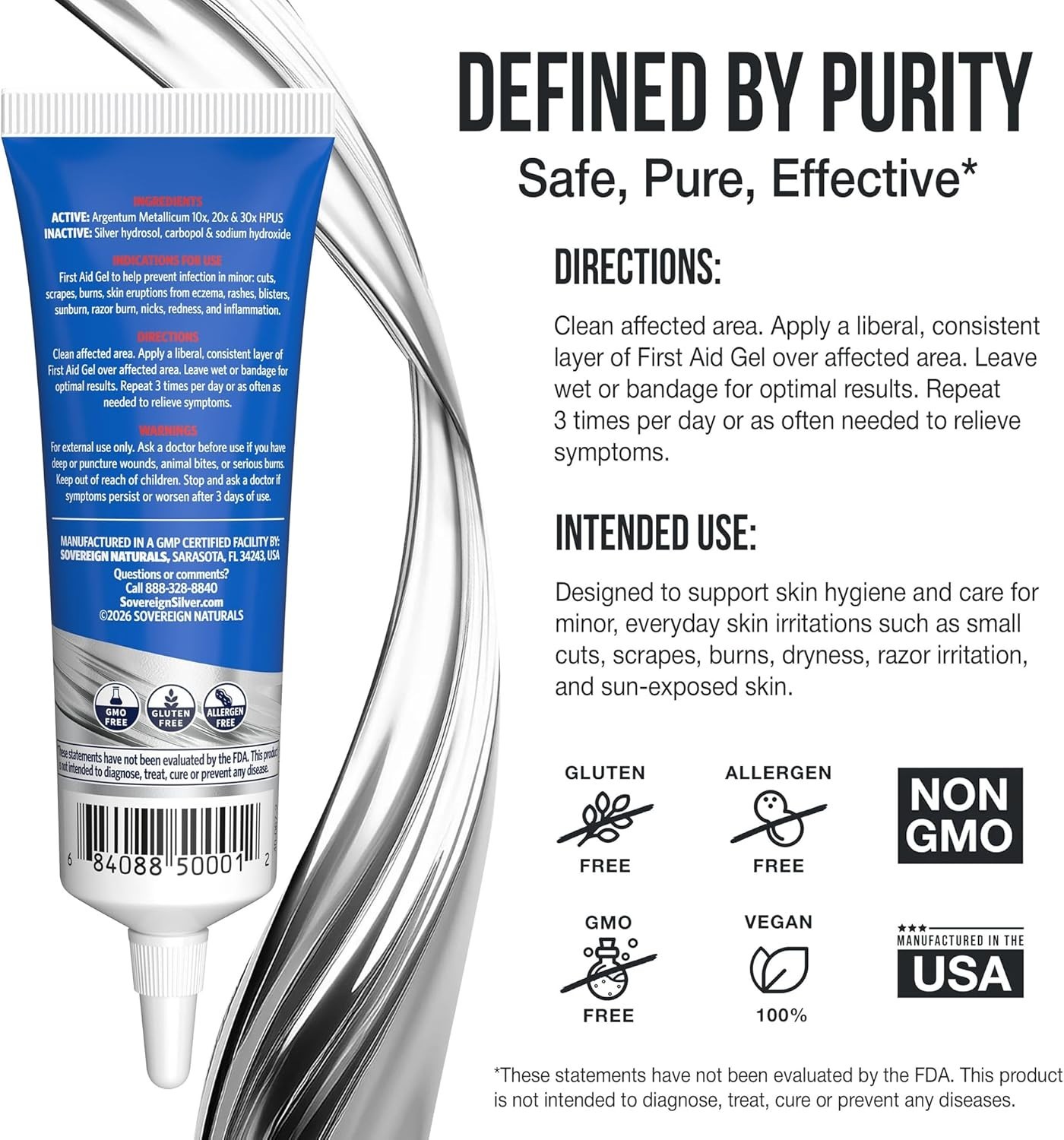 Homeopathic First Aid Gel – 1oz Argentum Metallicum for Skin Healing Support