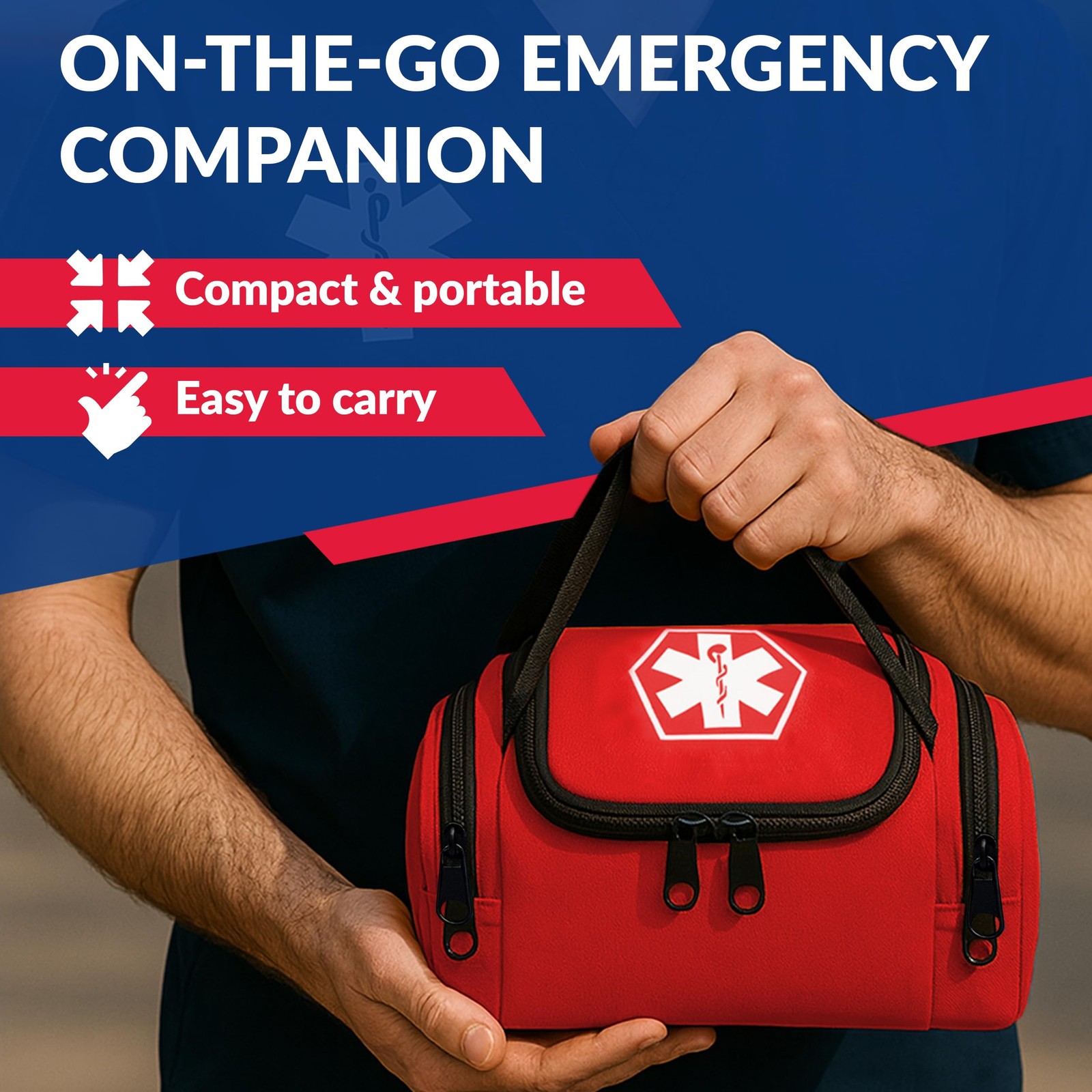 Dixie EMS Dixigear Empty First Responder II Bag 1 Count (Pack of 1), Red