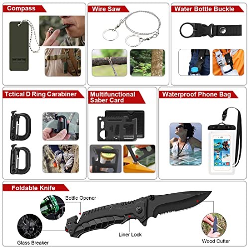 Survival Kit, 251 Pcs Survival Gear First Aid Kit with Molle System Camouflage
