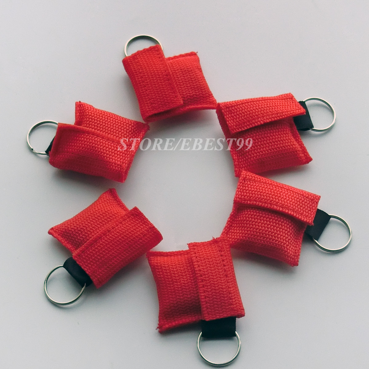 100pcs Transparent CPR Mask NO LOGO Keychain Pouch First Aid Resuscitation