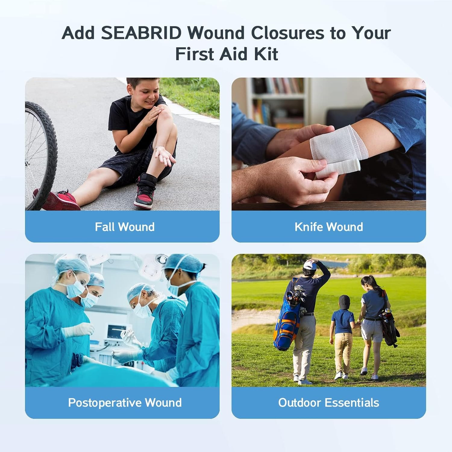 Wound Closure Device, Emergency Laceration Closures Kits 6Pcs, Bandages for W…