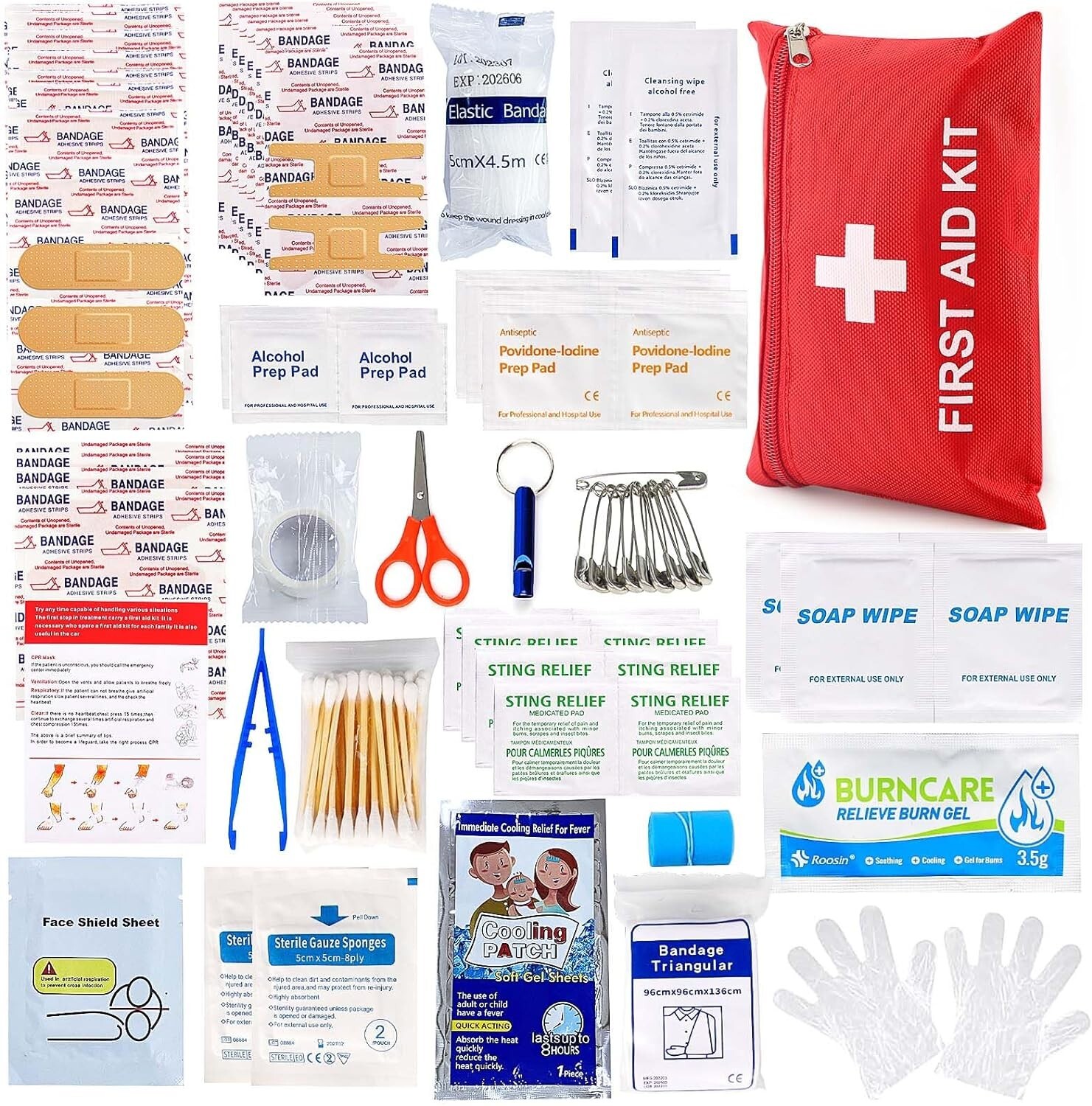 107PCS First Aid Kit for Home Car Travel Mini Emergency Kit Sports Outdoor Survi