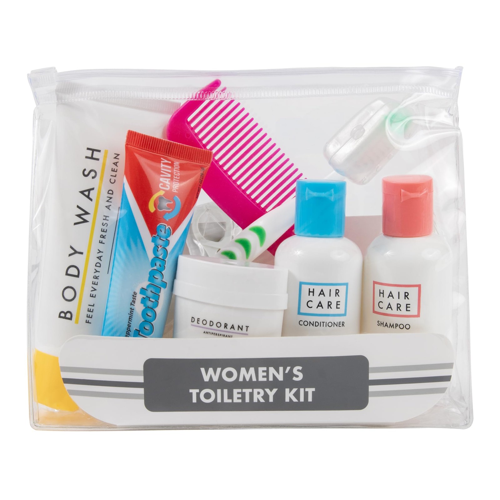 Trail maker Women’s Travel Toiletry Bag with Supplies, 15 Piece 15 Kit