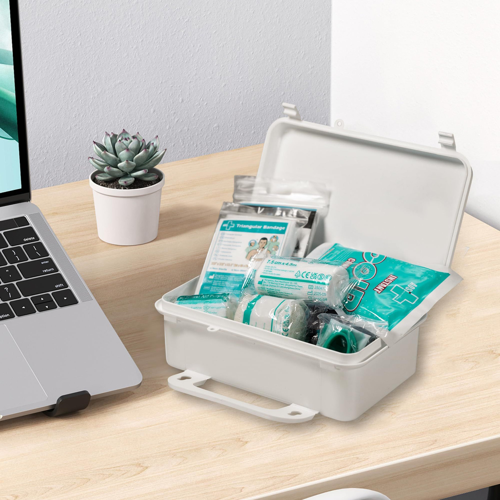 General Medi 120 Pieces Hardcase First Aid Kit – 120 Pieces, White