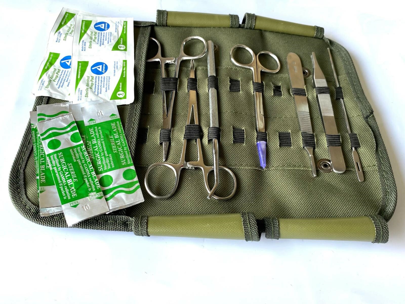 19 pc Coyote Brown First Aid Surgical Kit Military Molle Pouch Survival Medical