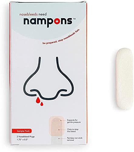 Nampons for Nosebleeds – 12 Nasal Plugs with Clotting Agent to 12 Pack, Adult