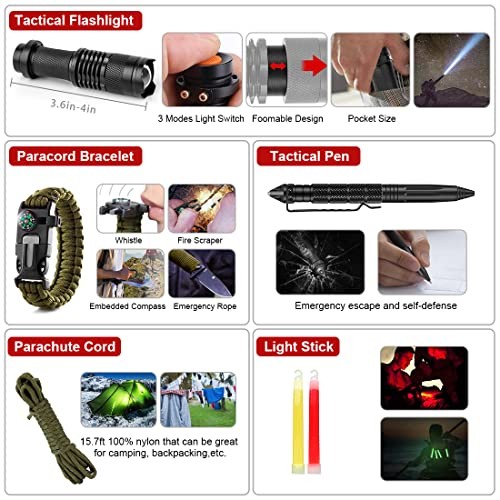 Survival Kit, 251 Pcs Survival Gear First Aid Kit with Molle System Camouflage