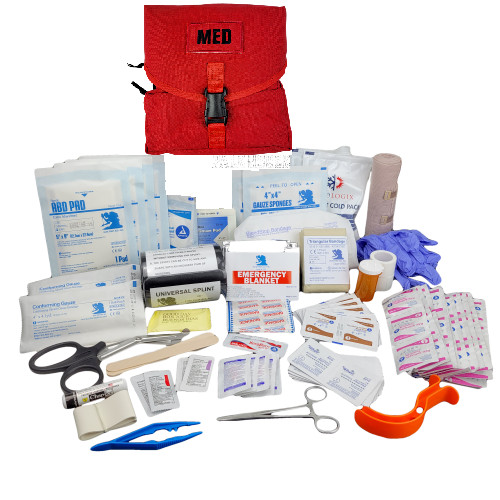 ELITE FIRST AID Corpsman M3 Medic Bag STOCKED Trauma Kit Military Survival RED