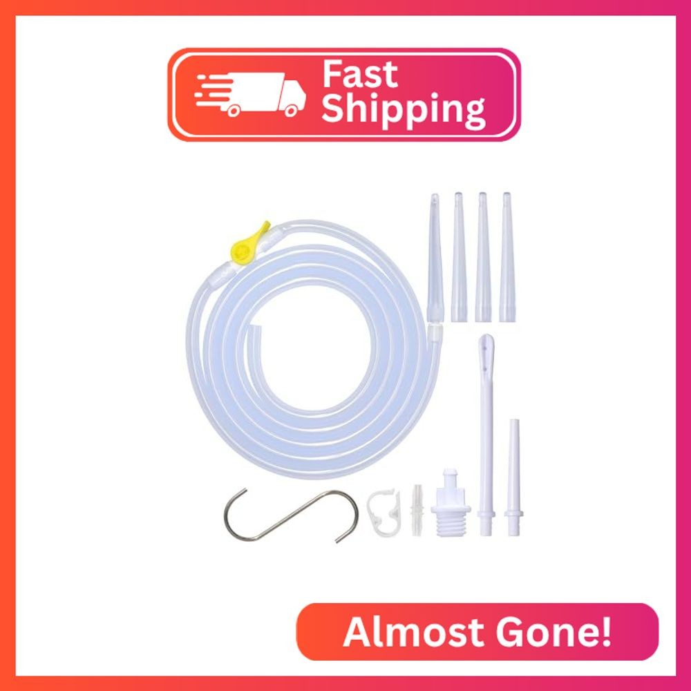 Enema Kit Replacement Part – 6.6ft Silicone Hose With 6 Tips, Controllable Water