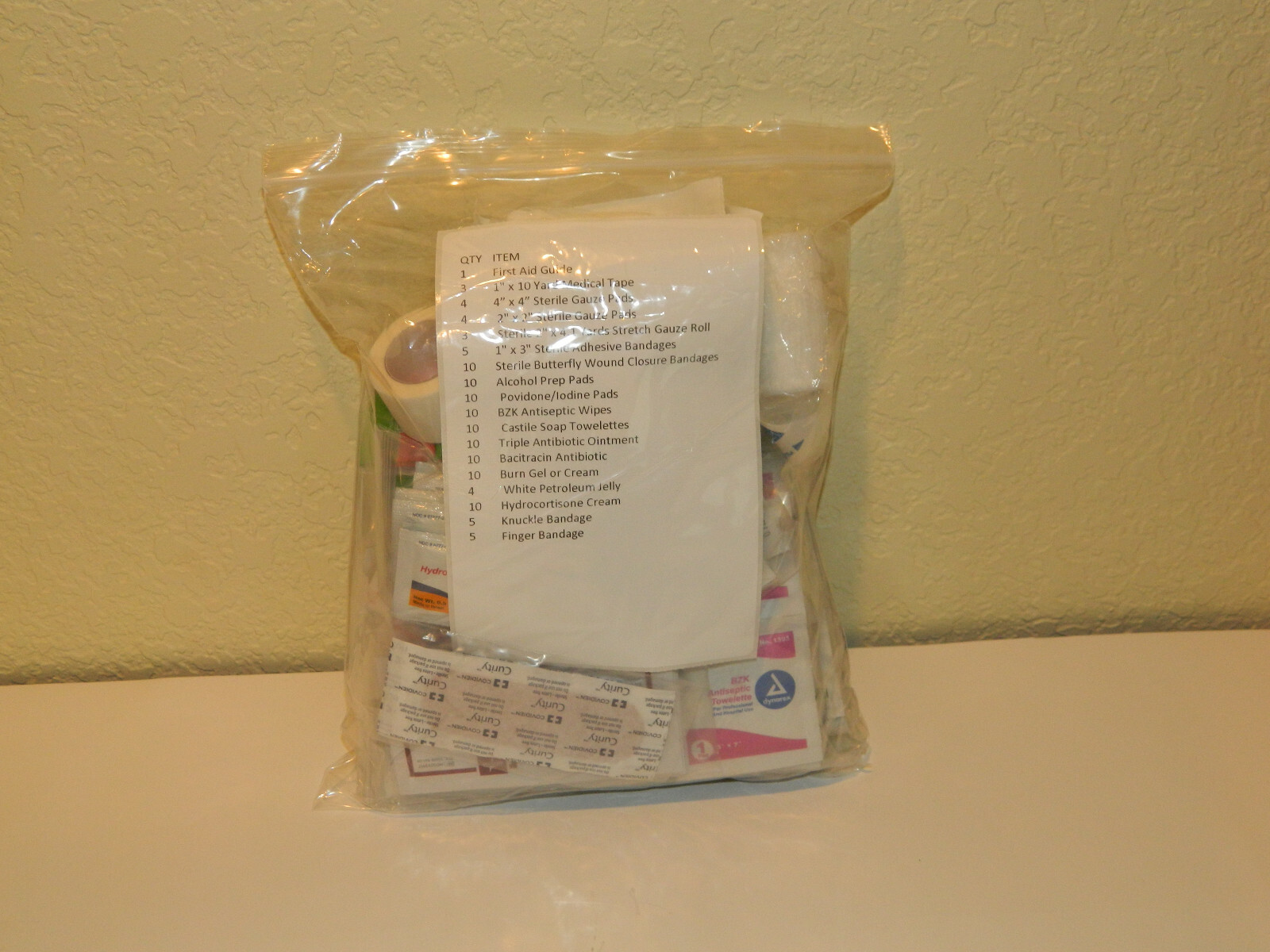 124 Item Custom Wound Prep and Care First Aid Kit Refill.
