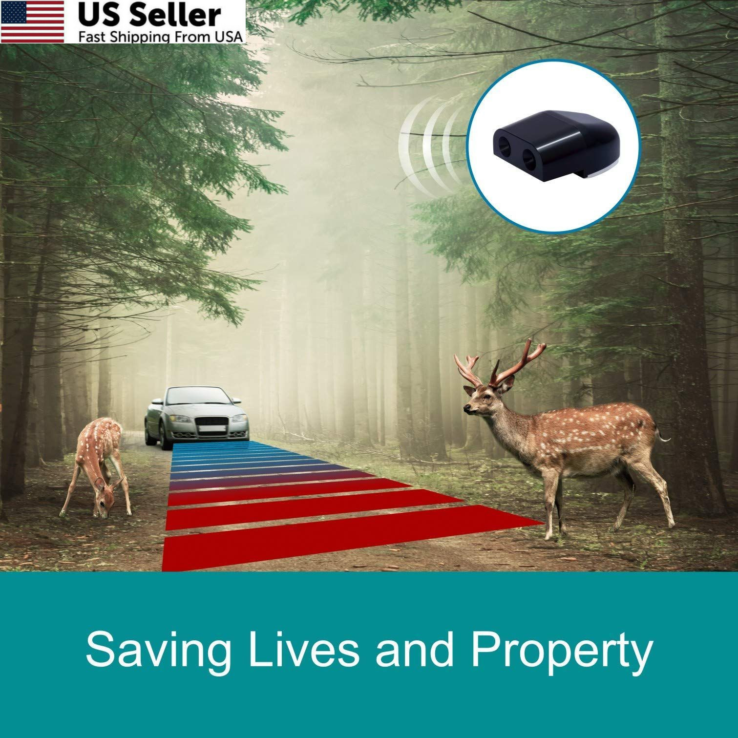 CITKOU 8Pcs Deer Whistles for Car Dual Construction Black 8 Pack D