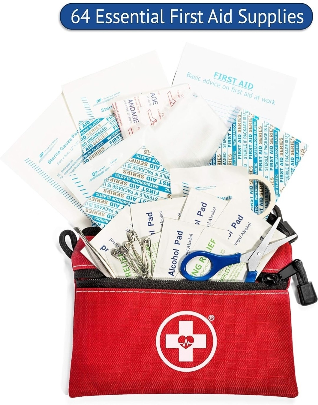 [5 Pack] Swiss Safe 2-in-1 First Aid Kit for Car, Travel & Home, 64 Piece