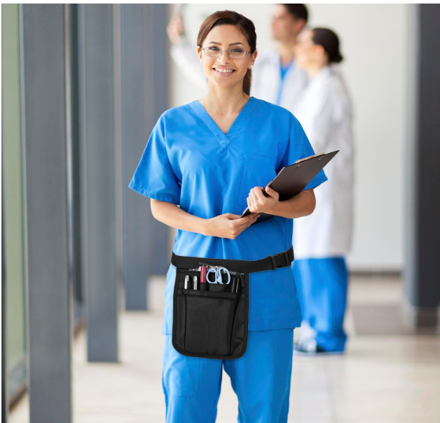 QWORK Medical Organizer Belt, Nurse Storage Bag Waist Bag Pouch for Medical Scis