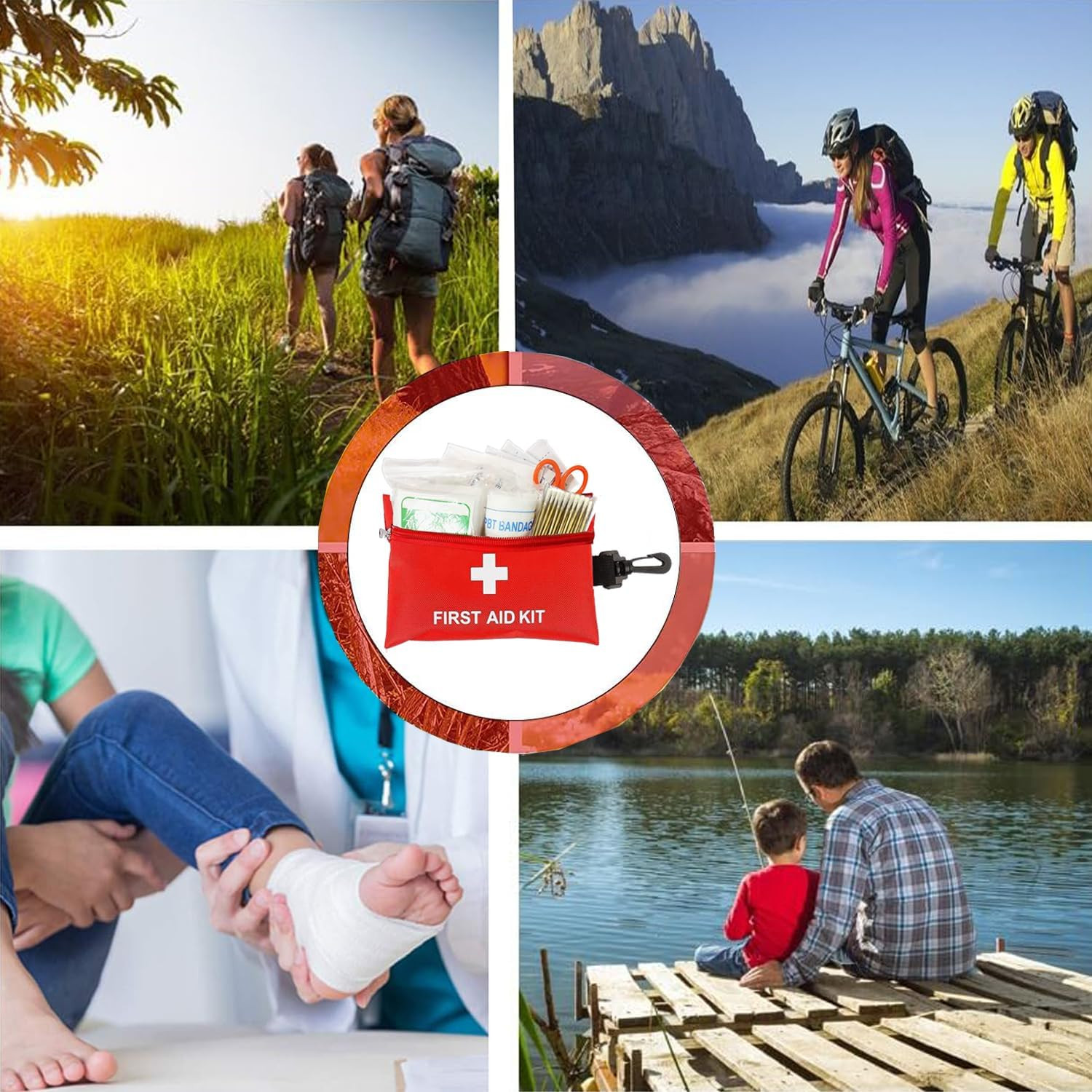 Small First Aid Kit -98 Piece First Aid Kit, Small Travel First Aid Kit Treat an