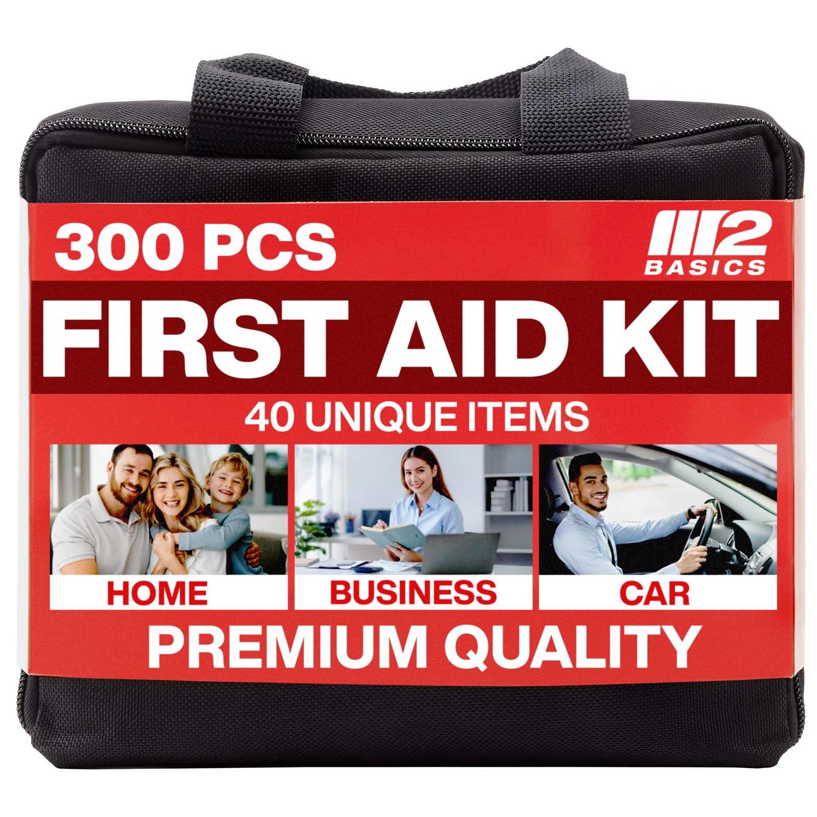300 Piece (40 Unique Items) First Aid Kit | Emergency Medical Kits | Home, Busin