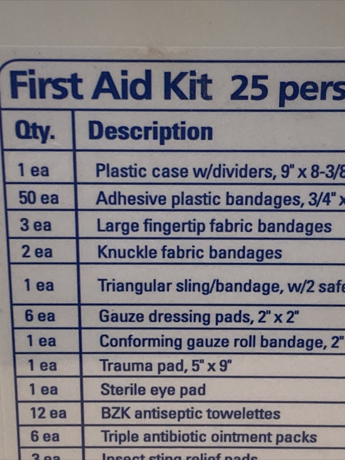 First Aid Only 223-U 25 Person Plastic Case First Aid Kit