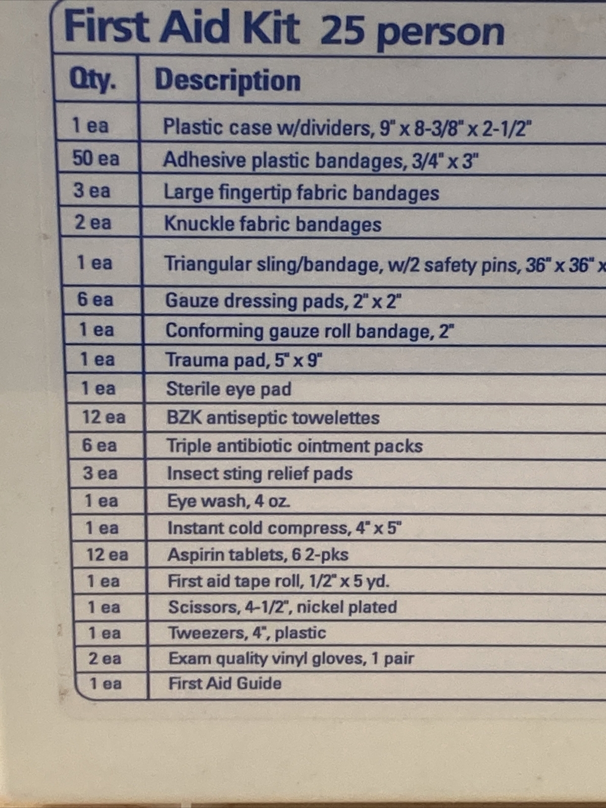 First Aid Only 223-U 25 Person Plastic Case First Aid Kit