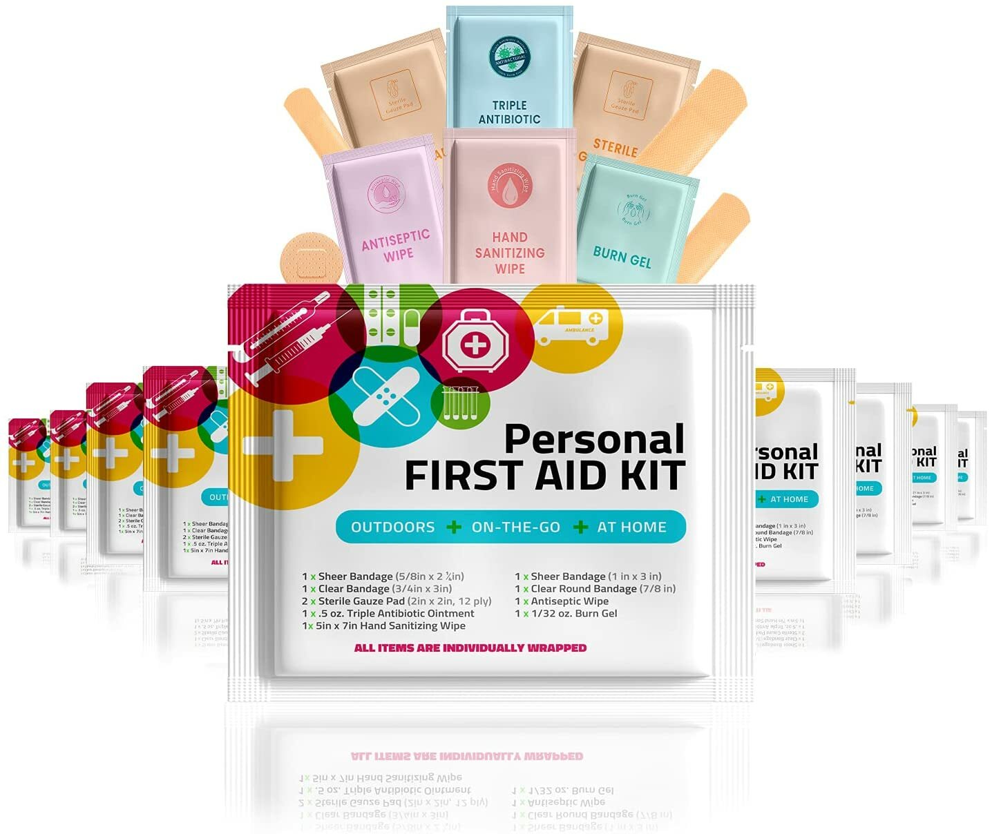 Portable Travel Size First Aid Kit – 10 Pack (Multicolor)