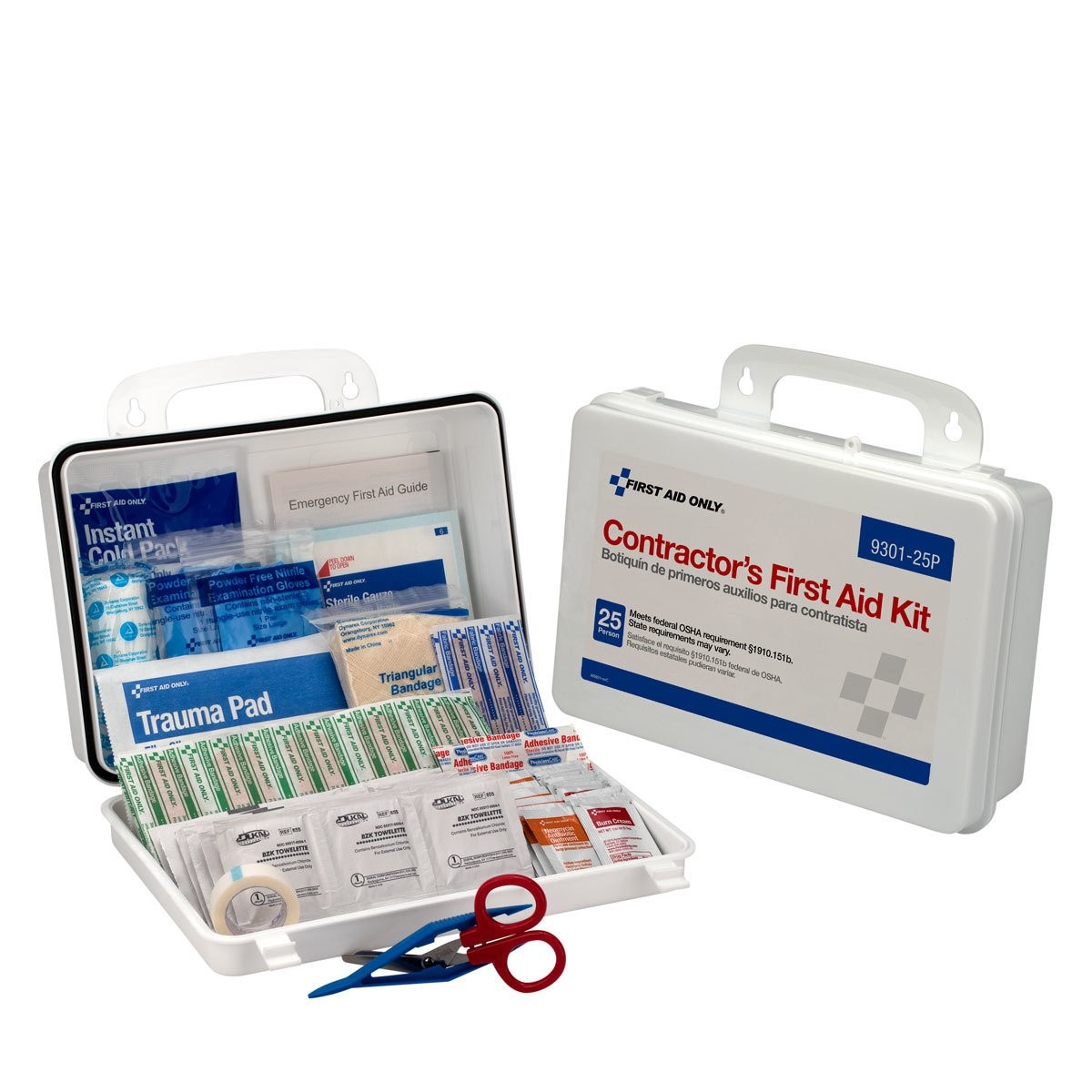 First Aid Only 9301-25P 25-Person Contractor's 176 Piece Set, White