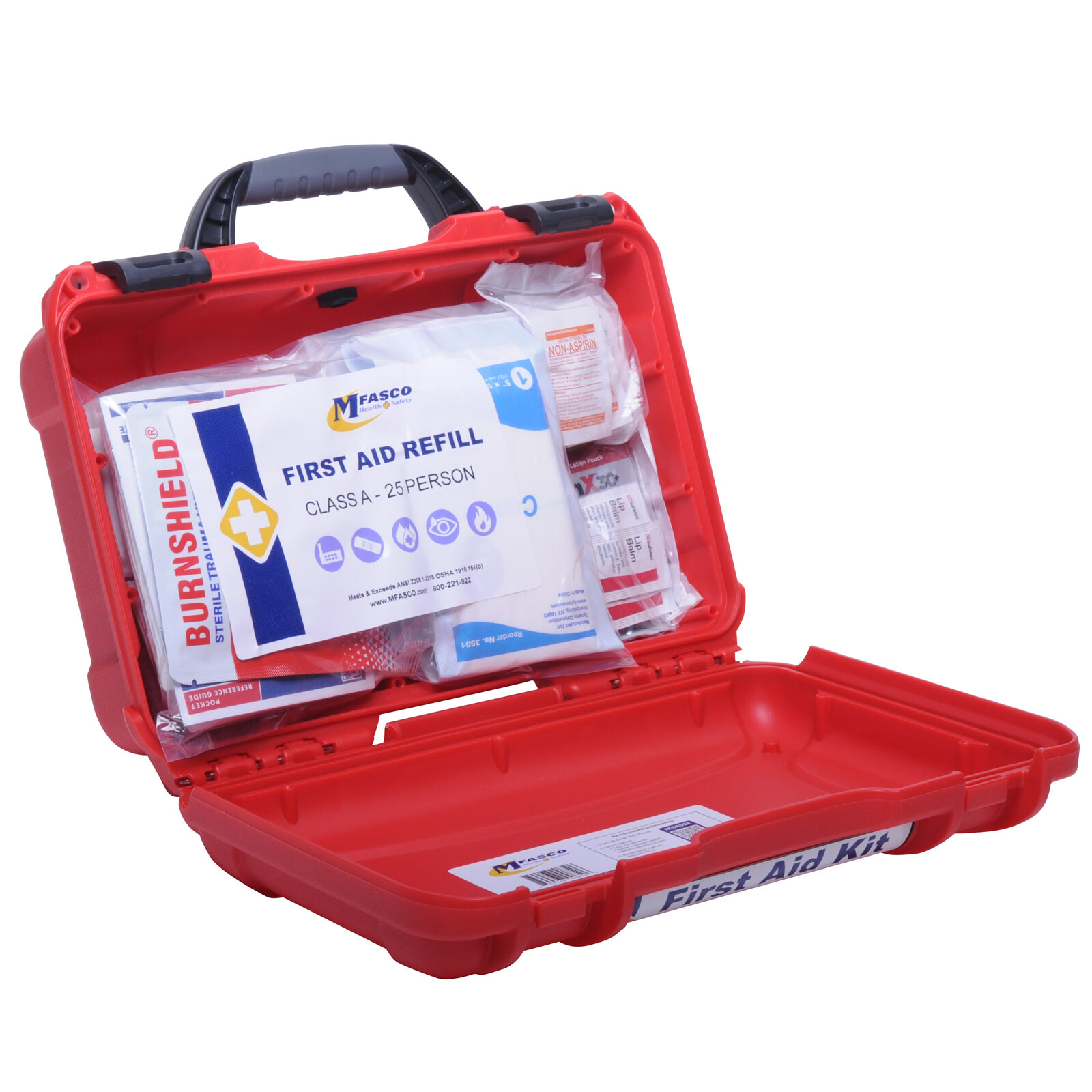 DOT Deluxe First Aid Kit Rugged & Waterproof 909 Red By MFASCO