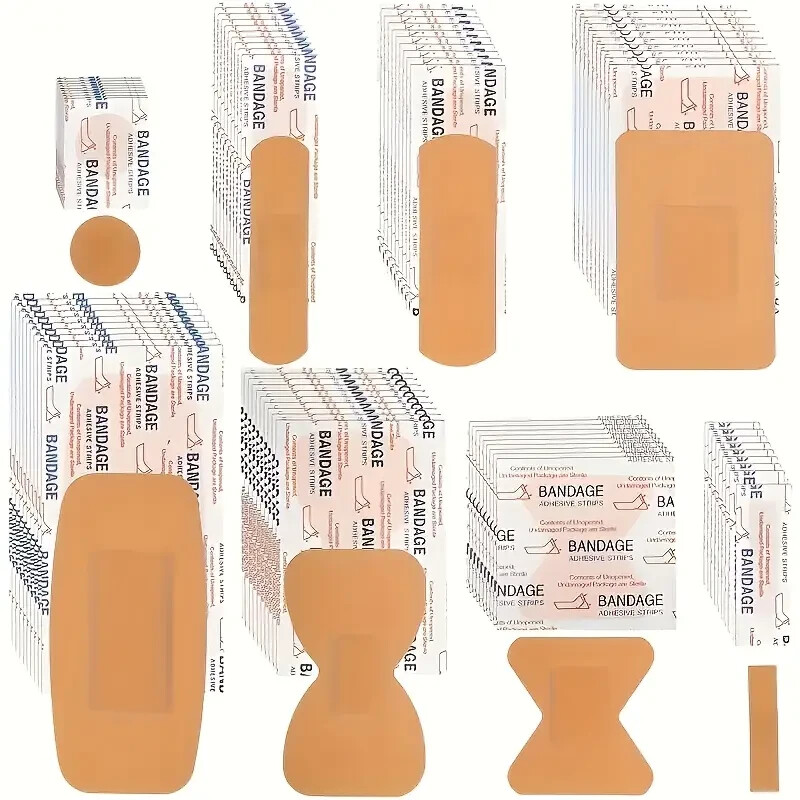 120 PCS Assorted Adhesive Bandages Variety Pack Seal First Aid All Sizes Bands